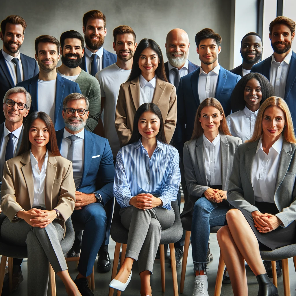 A diverse group of cybersecurity professionals in a group photo.